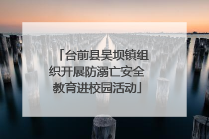 台前县吴坝镇组织开展防溺亡安全教育进校园活动