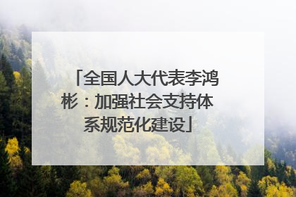 全国人大代表李鸿彬：加强社会支持体系规范化建设