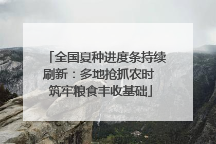 全国夏种进度条持续刷新：多地抢抓农时 筑牢粮食丰收基础
