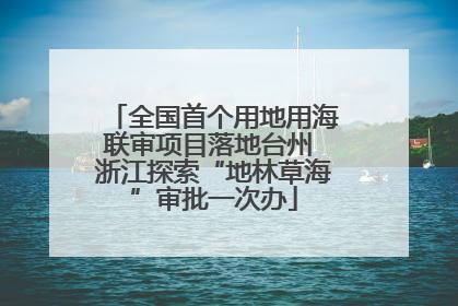 全国首个用地用海联审项目落地台州 浙江探索“地林草海”审批一次办