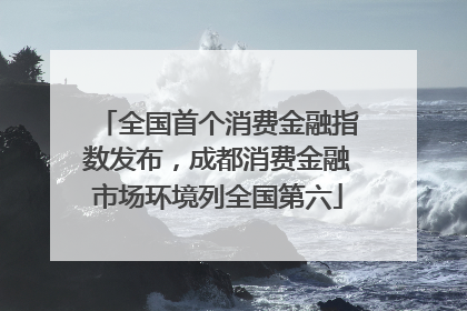 全国首个消费金融指数发布，成都消费金融市场环境列全国第六