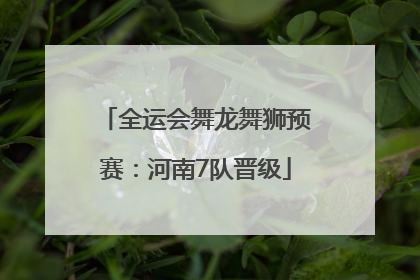 全运会舞龙舞狮预赛：河南7队晋级
