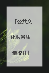公共文化服务质量提升