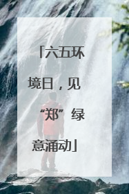 六五环境日，见“郑”绿意涌动