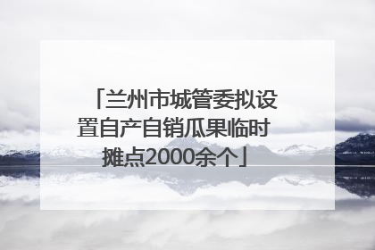 兰州市城管委拟设置自产自销瓜果临时摊点2000余个