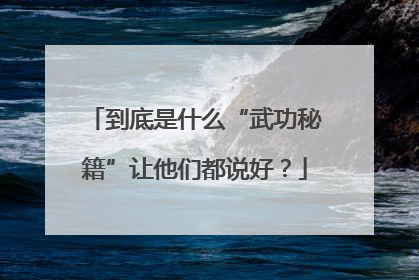 到底是什么“武功秘籍”让他们都说好？