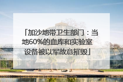 加沙地带卫生部门：当地60%的血库和实验室设备被以军故意摧毁