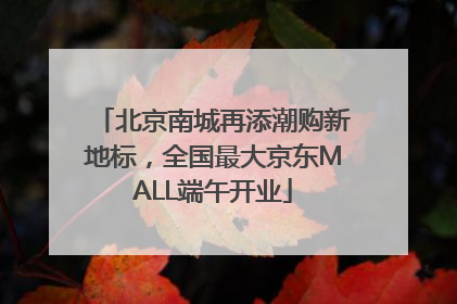 北京南城再添潮购新地标，全国最大京东MALL端午开业