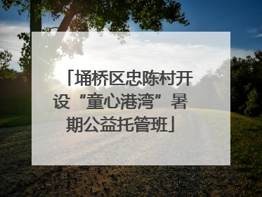 埇桥区忠陈村开设“童心港湾”暑期公益托管班