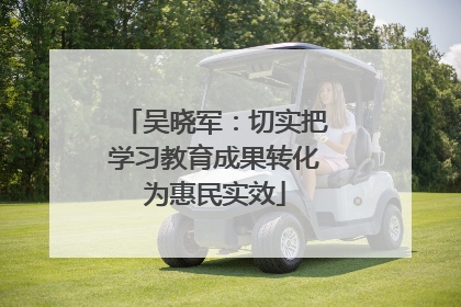 吴晓军：切实把学习教育成果转化为惠民实效
