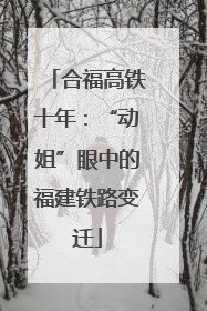 合福高铁十年：“动姐”眼中的福建铁路变迁