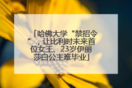 哈佛大学“禁招令”，让比利时未来首位女王、23岁伊丽莎白公主难毕业