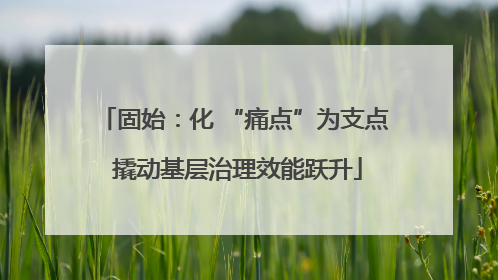 固始：化 “痛点”为支点 撬动基层治理效能跃升