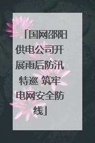 国网邵阳供电公司开展雨后防汛特巡 筑牢电网安全防线