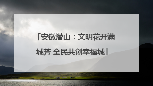 安徽潜山：文明花开满城芳 全民共创幸福城