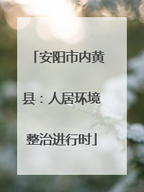 安阳市内黄县：人居环境整治进行时