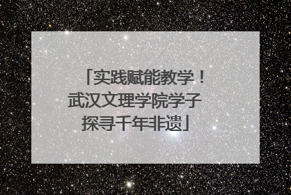 实践赋能教学！武汉文理学院学子探寻千年非遗