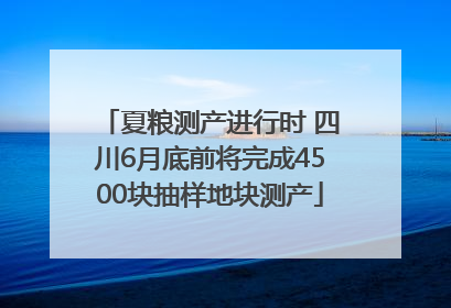 夏粮测产进行时 四川6月底前将完成4500块抽样地块测产