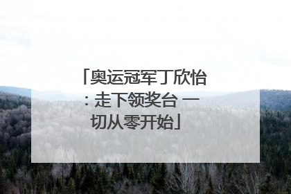 奥运冠军丁欣怡：走下领奖台 一切从零开始
