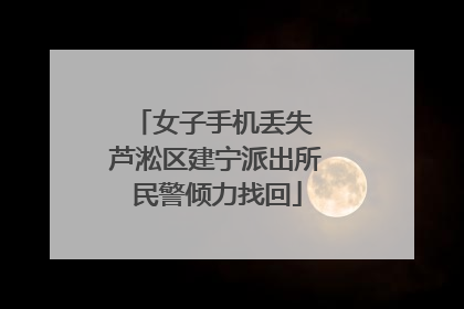 女子手机丢失 芦淞区建宁派出所民警倾力找回