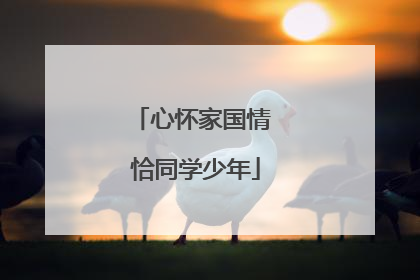 心怀家国情 恰同学少年