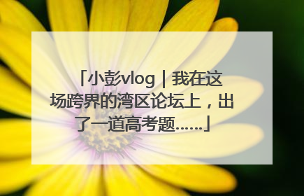 小彭vlog｜我在这场跨界的湾区论坛上，出了一道高考题……