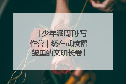少年派周刊·写作营｜绣在武陵褶皱里的文明长卷
