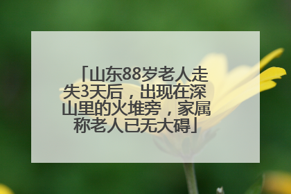 山东88岁老人走失3天后，出现在深山里的火堆旁，家属称老人已无大碍