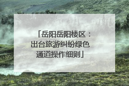 岳阳岳阳楼区：出台旅游纠纷绿色通道操作细则