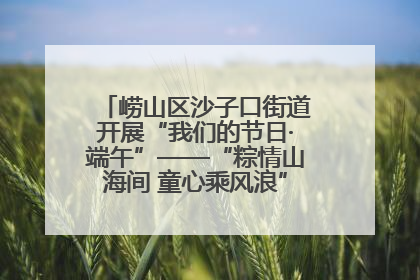 崂山区沙子口街道开展“我们的节日·端午”——“粽情山海间 童心乘风浪”文明实践活动