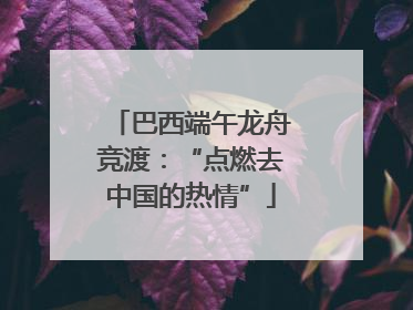 巴西端午龙舟竞渡：“点燃去中国的热情”