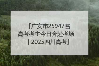 广安市25947名高考考生今日奔赴考场｜2025四川高考