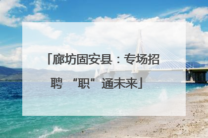 廊坊固安县：专场招聘 “职”通未来
