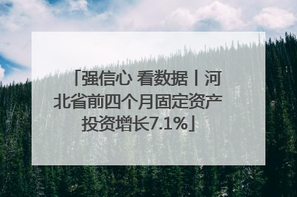 强信心 看数据丨河北省前四个月固定资产投资增长7.1%