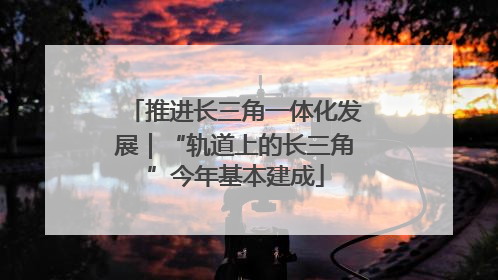 推进长三角一体化发展｜“轨道上的长三角”今年基本建成