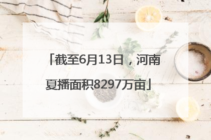 截至6月13日，河南夏播面积8297万亩