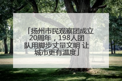 扬州市民观察团成立20周年，198人团队用脚步丈量文明 让城市更有温度