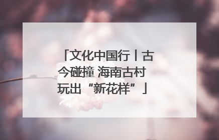 文化中国行丨古今碰撞 海南古村玩出“新花样”