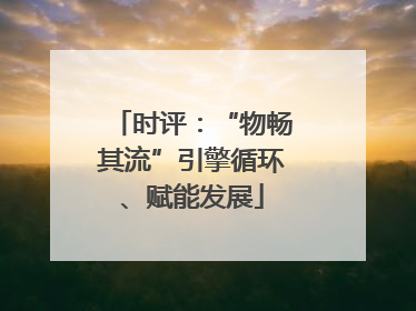 时评：“物畅其流”引擎循环、赋能发展