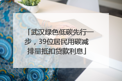 武汉绿色低碳先行一步，39位居民用碳减排量抵扣贷款利息