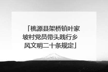 桃源县架桥镇叶家坡村党员带头践行乡风文明二十条规定