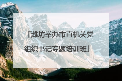 潍坊举办市直机关党组织书记专题培训班