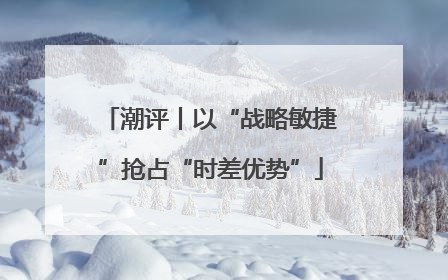 潮评丨以“战略敏捷”抢占“时差优势”