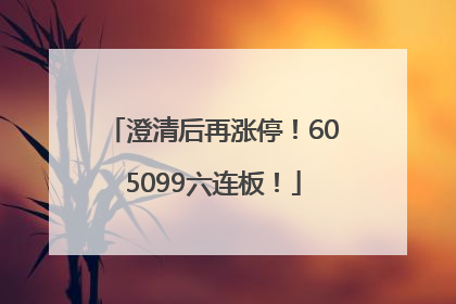 澄清后再涨停！605099六连板！