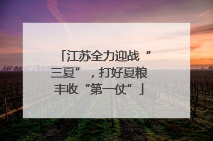 江苏全力迎战“三夏”，打好夏粮丰收“第一仗”