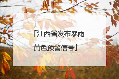 江西省发布暴雨黄色预警信号