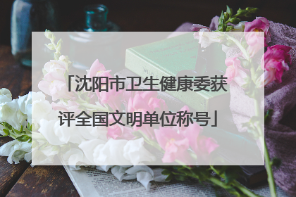 沈阳市卫生健康委获评全国文明单位称号