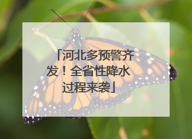 河北多预警齐发！全省性降水过程来袭