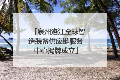 泉州洛江全球智造装备供应链服务中心揭牌成立