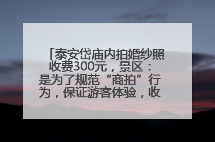 泰安岱庙内拍婚纱照收费300元，景区：是为了规范“商拍”行为，保证游客体验，收取费用全部上交国库